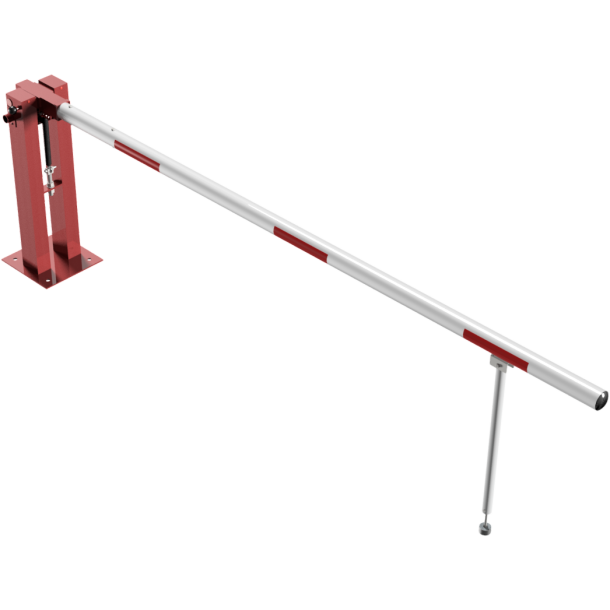 Manual barrier | with pneumatic spring | and hinged pole support | clear width: 3000 mm | with triangular lock